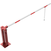 Manual barrier | with pneumatic spring | and hinged pole support | clear width: 3000 mm | with triangular lock and Euro profile cylinder lock at the main support